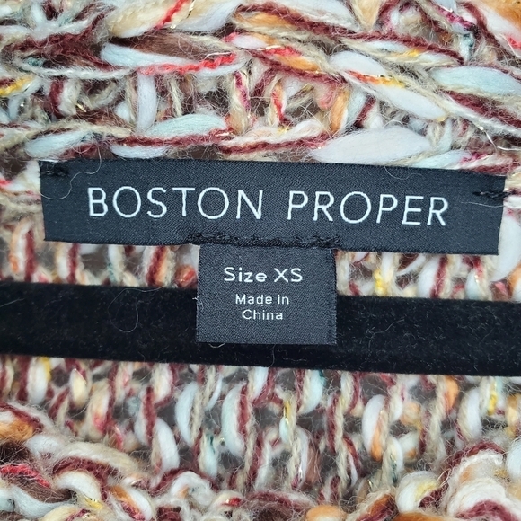 Boston Proper‎ XSmall Orange Chunky Knit Metallic Slouchy Pullover Sweat… - Picture 10 of 11